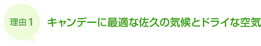 理由1 キャンデーに最適な佐久の気候とドライな空気